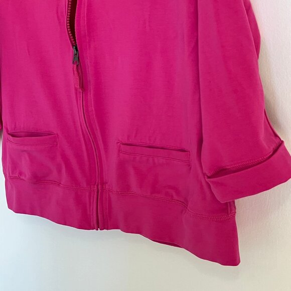 Hyba Women's Activewear Short Zip Up Sweater 3/4 Sleeve Size M - Picture 3 of 6